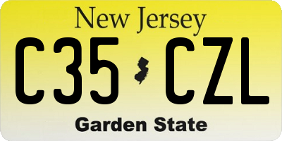NJ license plate C35CZL