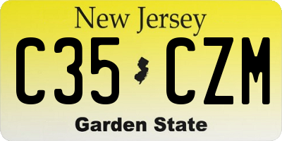 NJ license plate C35CZM