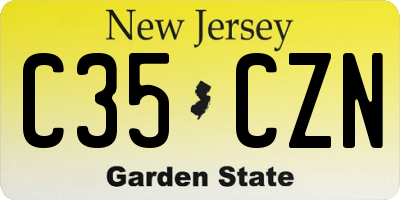 NJ license plate C35CZN