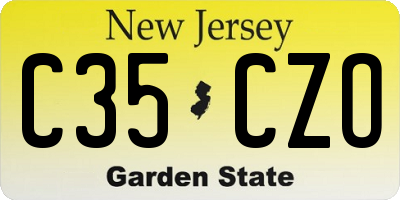 NJ license plate C35CZO