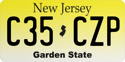 NJ license plate C35CZP