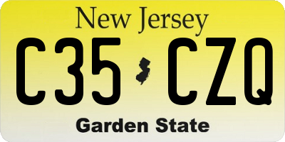 NJ license plate C35CZQ