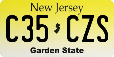 NJ license plate C35CZS