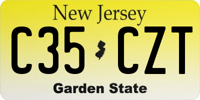 NJ license plate C35CZT