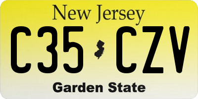 NJ license plate C35CZV