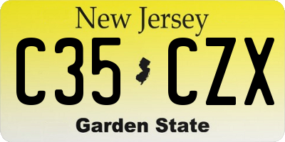 NJ license plate C35CZX
