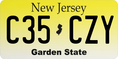 NJ license plate C35CZY