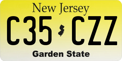 NJ license plate C35CZZ
