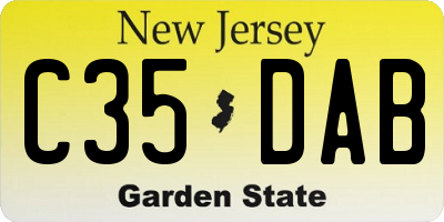 NJ license plate C35DAB