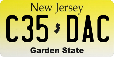 NJ license plate C35DAC