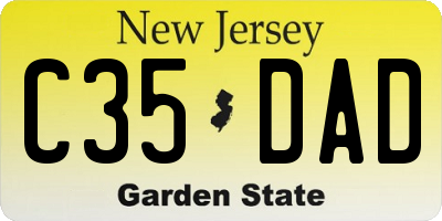NJ license plate C35DAD