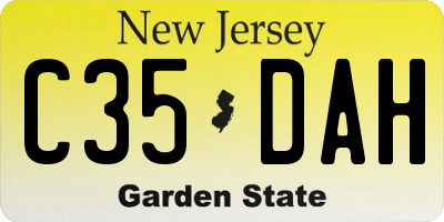 NJ license plate C35DAH