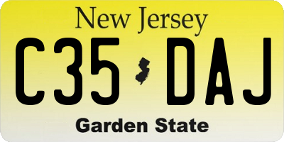 NJ license plate C35DAJ
