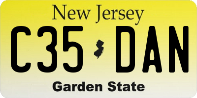 NJ license plate C35DAN