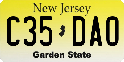 NJ license plate C35DAO