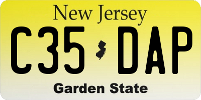 NJ license plate C35DAP