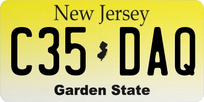 NJ license plate C35DAQ
