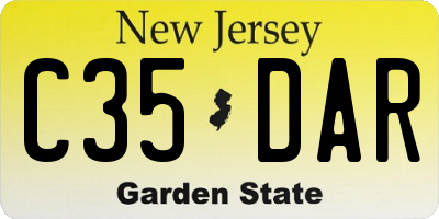 NJ license plate C35DAR