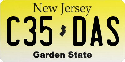 NJ license plate C35DAS