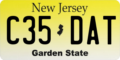 NJ license plate C35DAT
