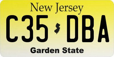 NJ license plate C35DBA