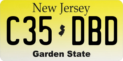 NJ license plate C35DBD