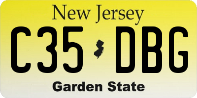NJ license plate C35DBG