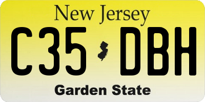 NJ license plate C35DBH