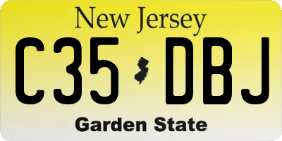 NJ license plate C35DBJ