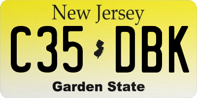 NJ license plate C35DBK