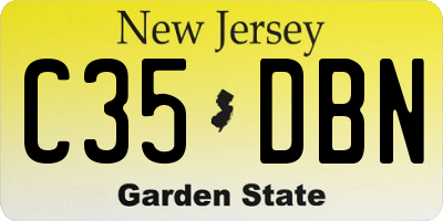NJ license plate C35DBN