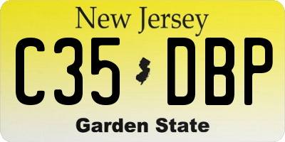 NJ license plate C35DBP