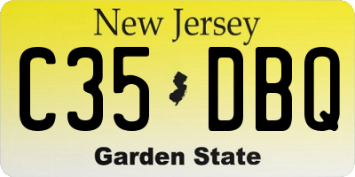 NJ license plate C35DBQ