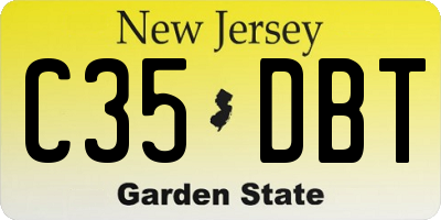 NJ license plate C35DBT