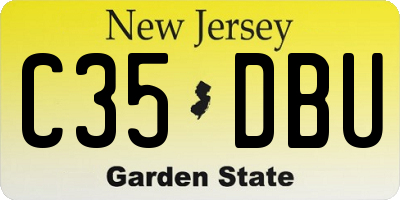 NJ license plate C35DBU