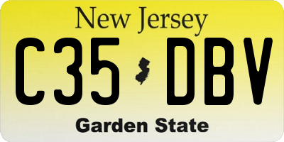 NJ license plate C35DBV