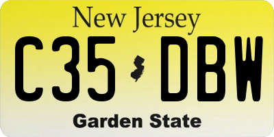 NJ license plate C35DBW