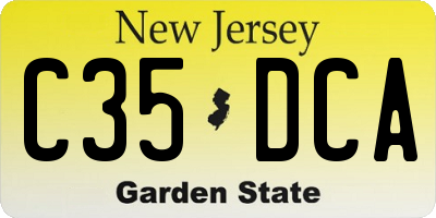 NJ license plate C35DCA