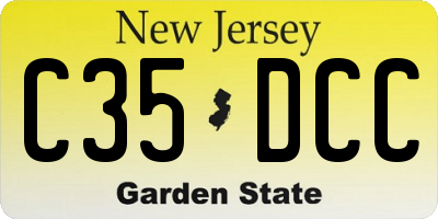 NJ license plate C35DCC