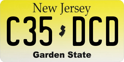 NJ license plate C35DCD