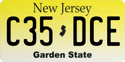 NJ license plate C35DCE
