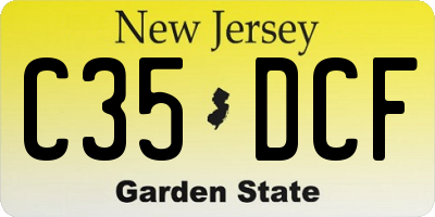 NJ license plate C35DCF