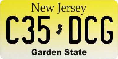 NJ license plate C35DCG