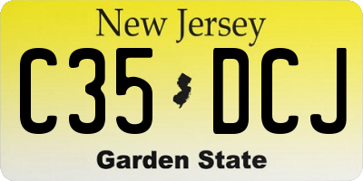 NJ license plate C35DCJ