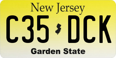 NJ license plate C35DCK