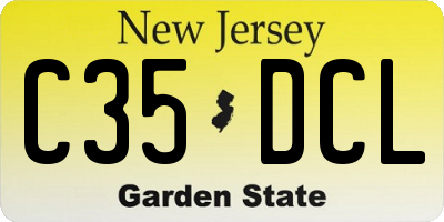 NJ license plate C35DCL