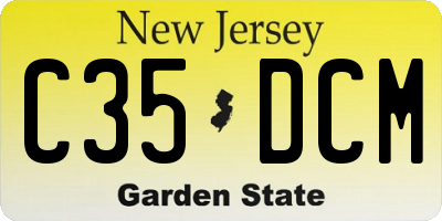 NJ license plate C35DCM