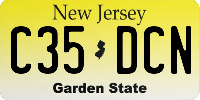 NJ license plate C35DCN