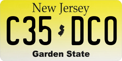 NJ license plate C35DCO