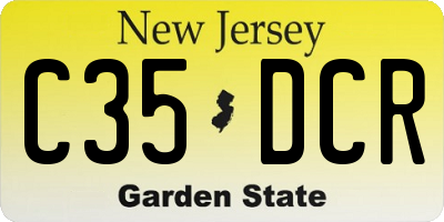 NJ license plate C35DCR